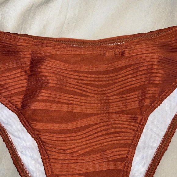 ZAFUL Women Strapless Wave Bandeau Bikini 2 Piece Swimwear Cheeky. Lace up. Sz M - Picture 15 of 16